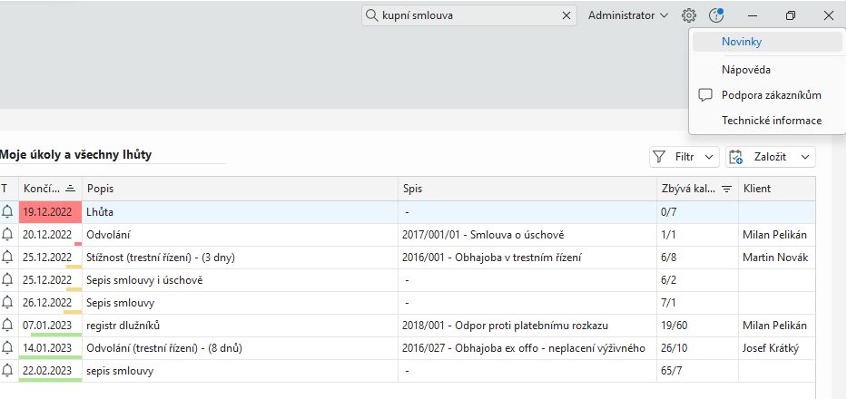 Systémová nastavení Praetor